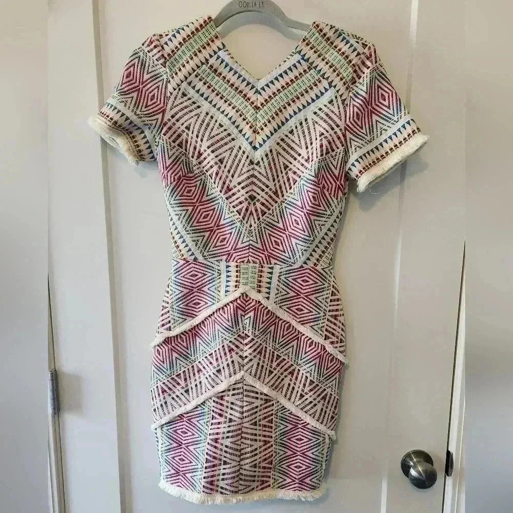 Adelyn Rae | Jaylene Woven Jacquard Sheath Dress Size XS - Picture 6 of 10